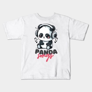 A Cute Panda & His Songs Kids T-Shirt